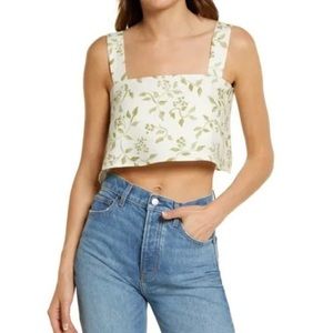 Reformation Blanka Cypress linen crop top